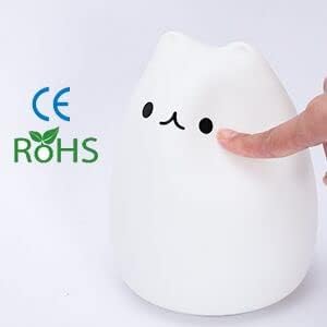 LOVERUIS Remote Control Cat Night Light Gifts for Girls,16 Colors Dimmable Rechargeable Light Teen Girl Decoration Room Night Lamp