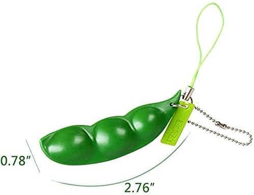 12PCS Squeeze Bean Keychain Fidget Toys for Skin Picking, Pea Pod Sensory Fidget Toys,Peanut Poppers Fidget Toy,Stress Relief Toys,Party Favors