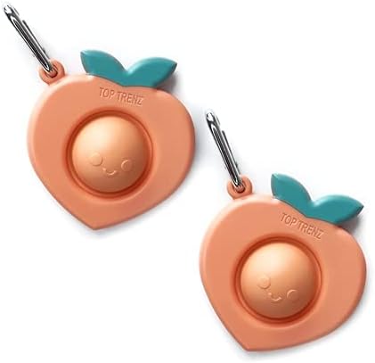 TOP TRENZ OMG Pop Fidgety Bubble Fidget Toy Stress Relief Anxiety Boredom Keychain (Peach)