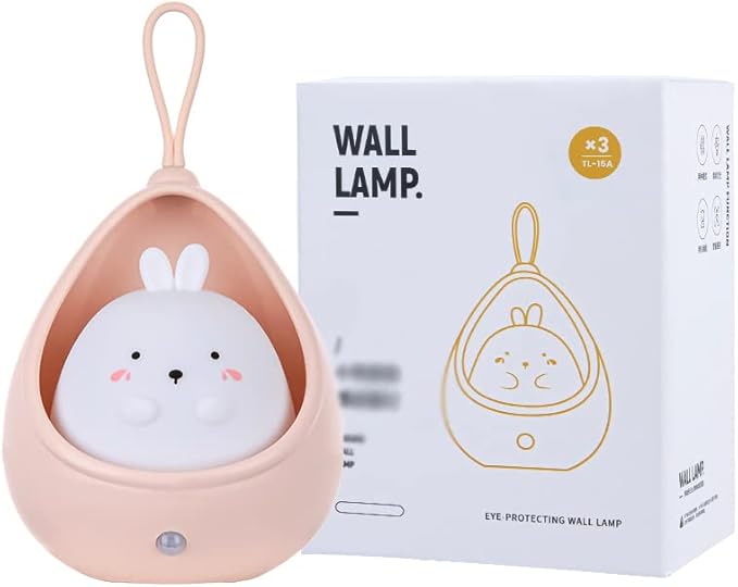 TriPro Cute Kitty Motion Sensor Night Light Wall Lamp,Rechargable,Bedroom Decoration for Kids Baby Toddler Teen Gift (Blue)