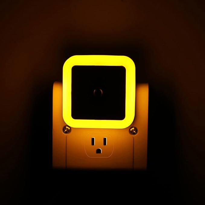 KINUR 6 Pack Night Light, LED Night Lights Plug into Wall with Dusk to Dawn sensors, Plug in Night Lights for Kids Room, Bedroom, Bathroom, Baby Nursery,Stair Lights, Hallway Light, Amber Color