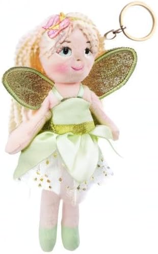 June Garden 7" Enchanted Garden Fairy Doll Nixie - Plush Soft Keychain - Bag Charm Gift for Girls - Green