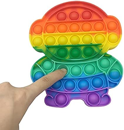 Push Pop Bubble Fidget Sensory Toy - for Autism, Stress, Anxiety - Kids and Adults (Rainbow Astronaut)