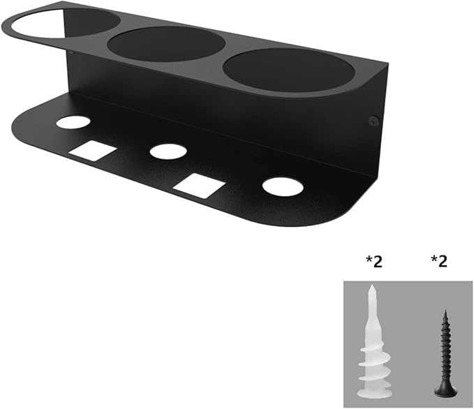 JINGCHENGMEI 3 Spray Bottles Holder, Steel Wall Mount Storage Organizer for All-Purpose at Garage and Home (SBH-3B1Pc)