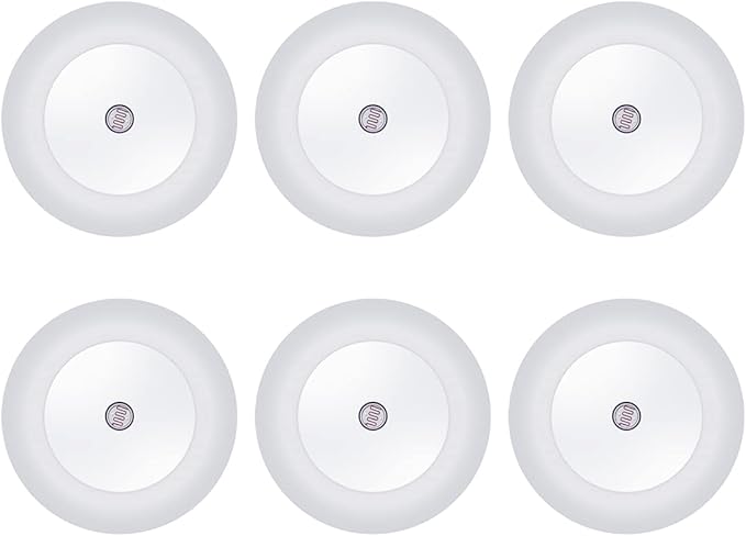 KINUR 6 Pack Night Light, LED Night Lights Plug into Wall with Dusk to Dawn sensors, Plug in Night Lights for Kids Room, Bedroom, Bathroom, Baby Nursery,Stair Lights, Hallway Light, Warm White