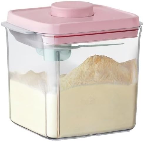 Ankou Formula Container - 1700ml Airtight Formula Dispenser One Button Handy Milk Powder Container BPA-Free Storage Containers with Scoop and Scraper Transparent 730g