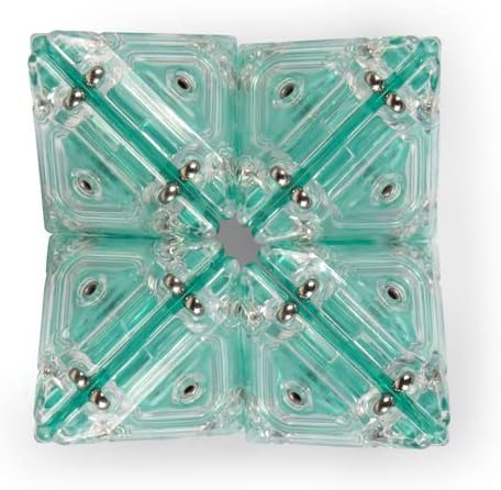 Speks Geode Pyramid 12-Piece Building Set - Aqua - Fun Desk Toy for Adults
