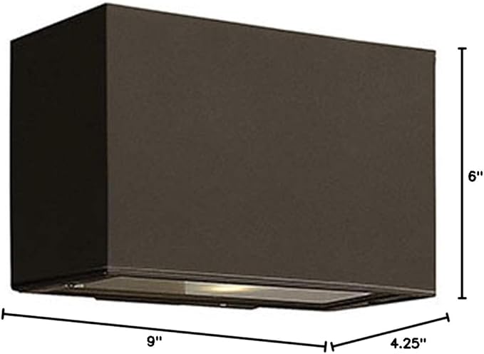 Hinkley Atlantis Extra Small Up/Down Wall Mount Outdoor Lantern - Aluminum, Etched Glass Lens, Integrated LED - Bronze Finish