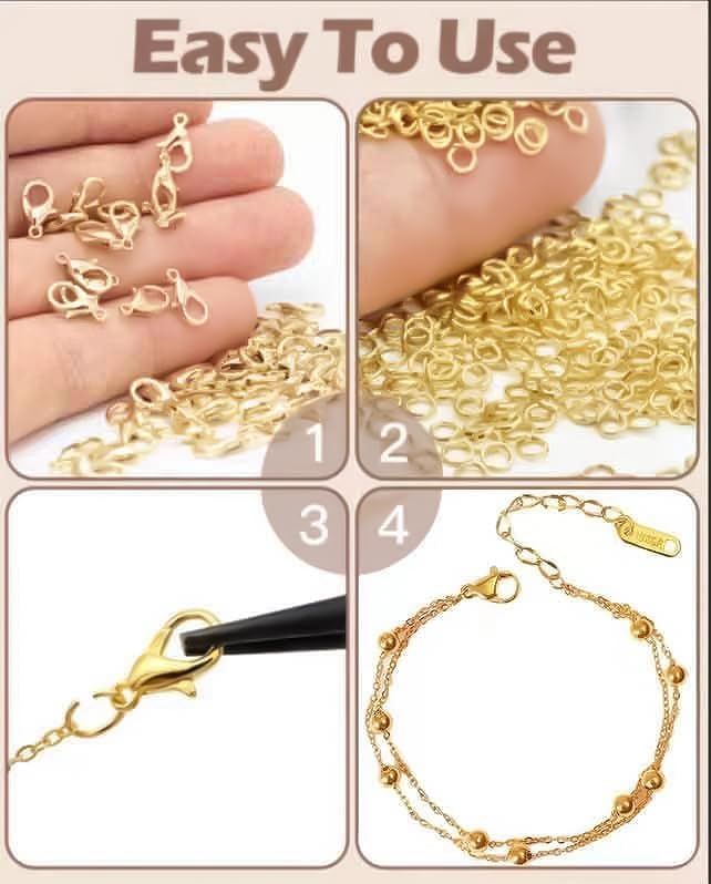 OHINGLT 700 Pieces Lobster Claw Clasps and Open Jump Rings Set, Silver Plated Bracelet Necklace Clasp for Jewelry Making