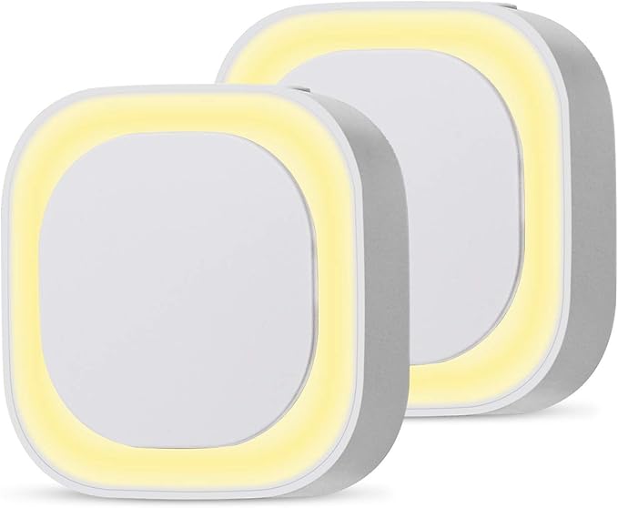 2 Pack Warm White Night Light, Gentle Eye-Care with Dimmable Soft Glow & Indirect Reflection, Auto Dusk to Dawn Sensor, Plug in Nightlight for Nursery, Kids Room, Bedroom, Hallway