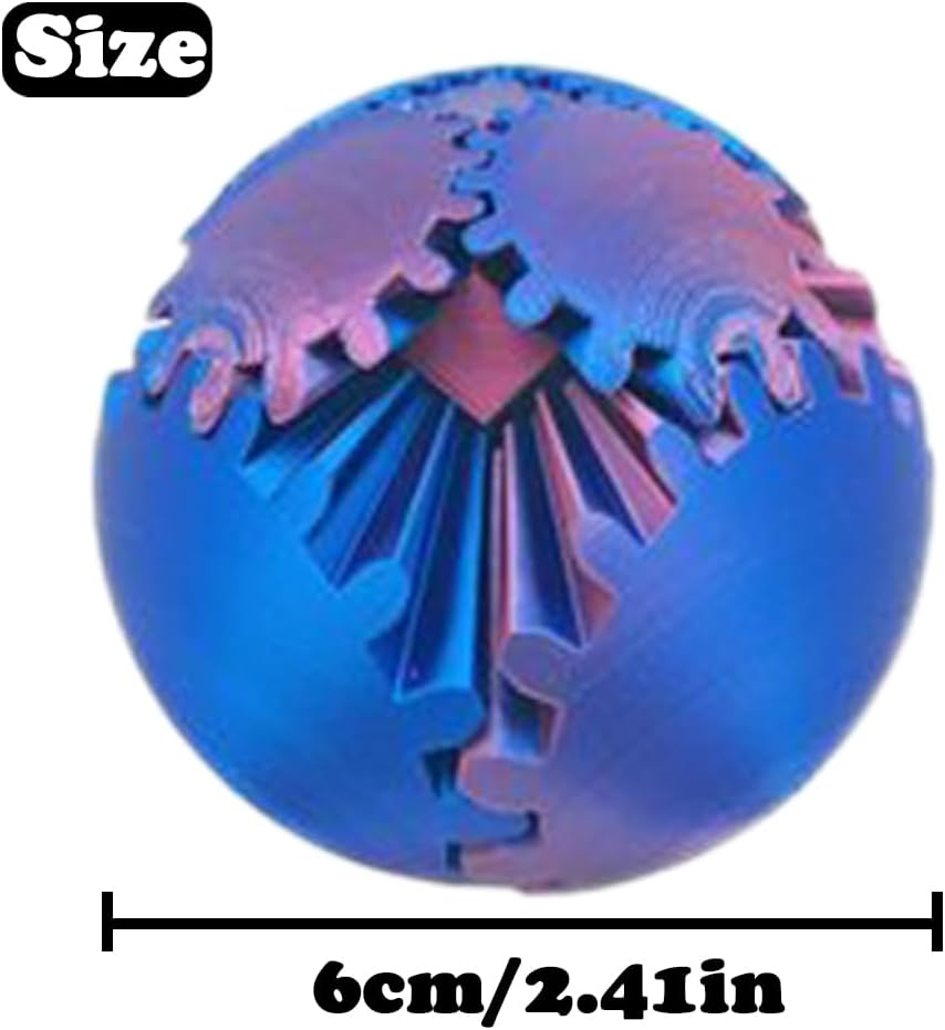 3D Printed Gear Ball, Gears phere Gear Ball Fidget Toy, Puzzle Balls, Fidget Ball, Cube Fidget Toy ,Gear Ball Toys for Classroom Prizes, Party Birthday, Anxiety Relaxing and Stress. (Purple)