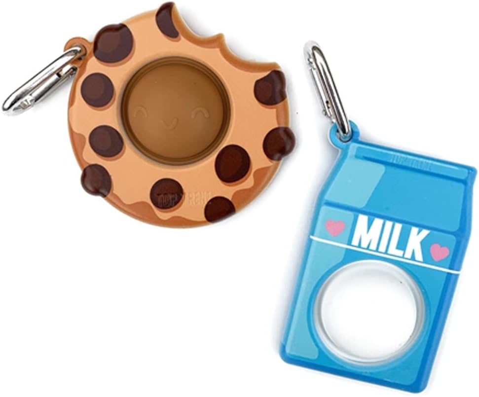 TOP TRENZ OMG Pop Fidgety Bubble Fidget Toy Stress Relief Anxiety Boredom Keychain (BFF- Cookie) (7D-TMB3-E9M8)