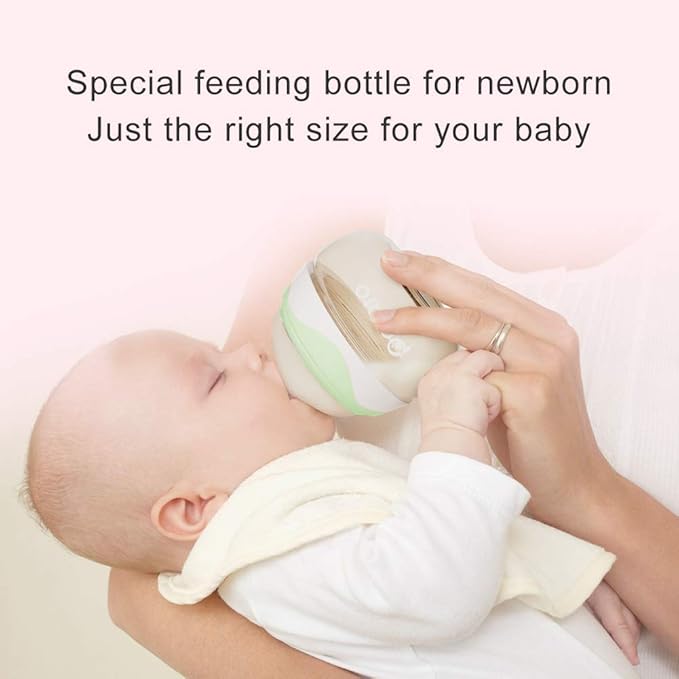 Breast Milk Baby Bottles for Newborn Baby PPSU Anti Colic Infant Bottles Wide Neck Breast-Like Nipple Slow Flow Breastfeeding Toddler Bottles-2pack (2.5oz/pc, Green)