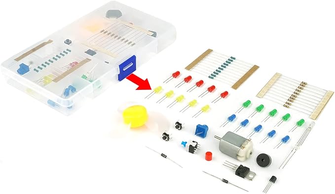 ELECFREAKS microbit Starter Kit 24 Accessories Micro:bit Basic Coding Electronics Kit, microbit Makecode Learning Kit with Guidance Manual (Without Micro: bit)