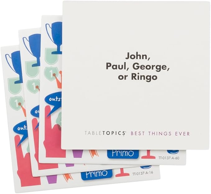 TableTopics Best Things Ever Question Card Game - 135 Fun Conversation Starter Cards, Use as Ice Breakers, Getting to Know You, or Discover More About Friends & Family, Share Your Favorites