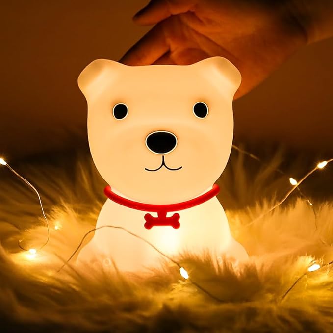 Tremdwoto Dog Night Light for Kids,Cute Colorful Night Light with Remote Baby Girl Squishy Night Lights Lamp Puppy Light Dimmable Nursery Lamp Nightlight Gift for Boys and Girls Kawaii Bedroom Decor