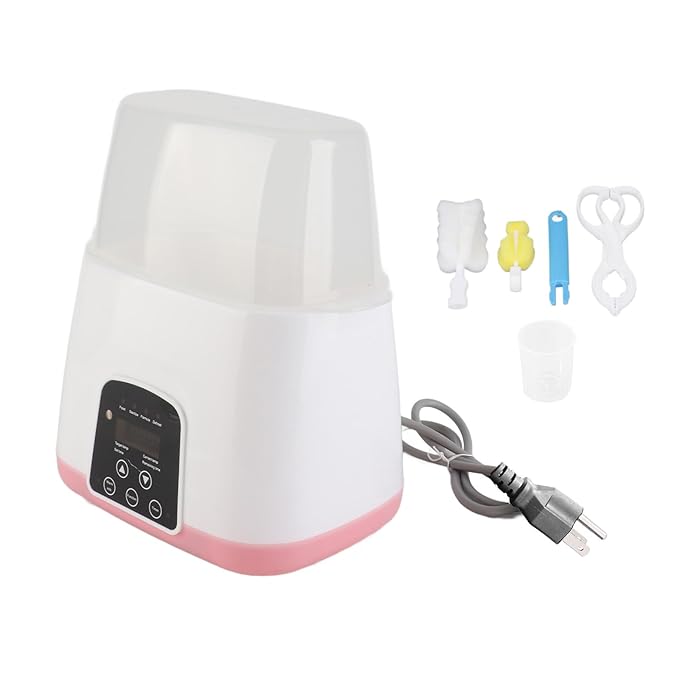 FTVOGUE Double Baby Bottle Warmer 2 in 1 Fast Milk Warmer for Bottles with Built in Constant Temperature Control Steam Cleaning Gentle Defrosting for Twins Late Night Feedings (US Plug 110V)