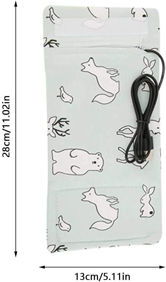 Portable Bottle Keep Warm, USB Travel Milk Heat Keeper, Baby Bottle Keep Warmer for Car Tavel, Storage Cover Insulation Thermostat(Bear)