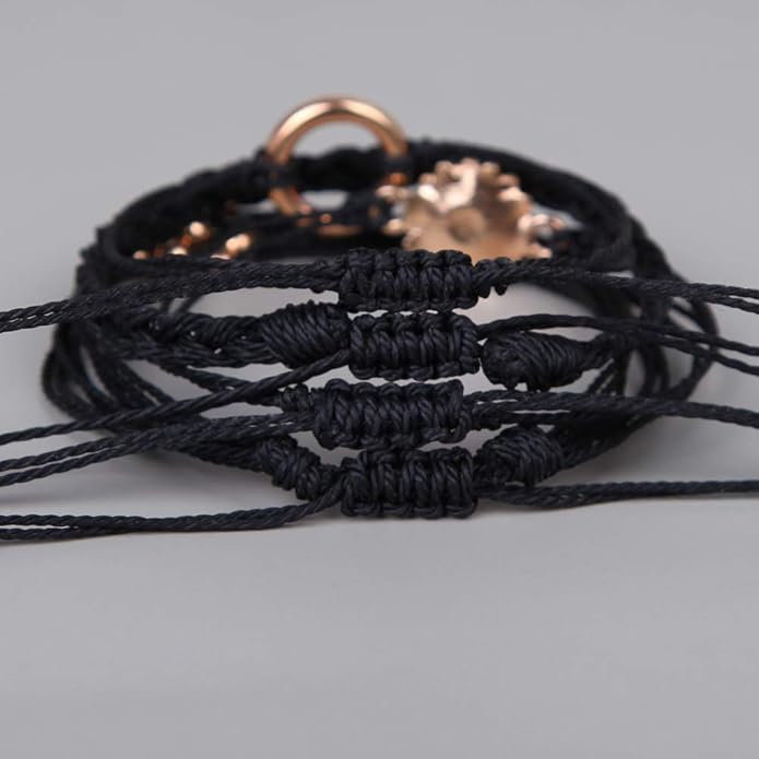 FANCY SHINY Sunflower String Bracelet Boho Braided Rope Wrap Bracelets Cute Summer Beach Surfer Jewelry for Women Christmas Gifts