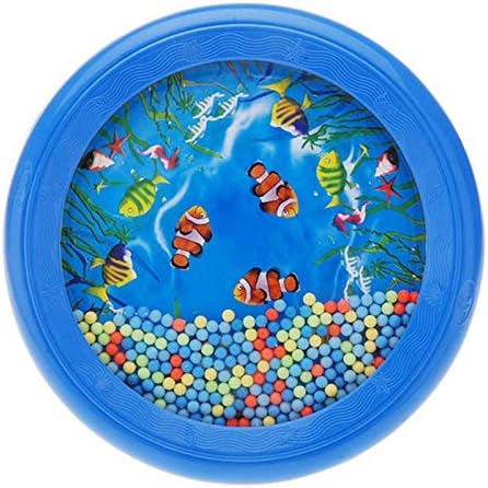 Musfunny Ocean Drum Wave Bead Drums Gentle Sea Sound Music Gift Musical Educational Sea Sound Drum Tool for Kid Child Baby (Blue)