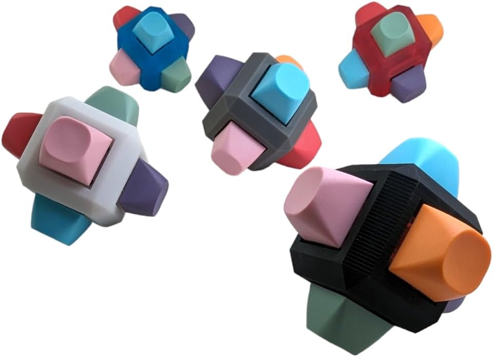 Switch Fidget Tester with Mechanical Keyboard Switches and Keycaps (Red)