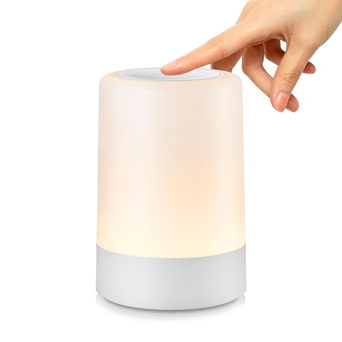 G Keni Nursery Baby Night Light for Kids, Portable LED Touch Night Lamp for Kids and Adult, Breastfeeding, Sleep Aid, USB Rechargeable Nursing Lamp, Bedside Dimmable Warm Night Light (2 Pack)