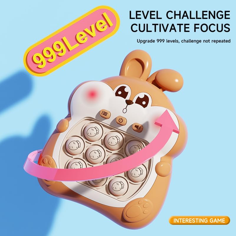 Light-Up Bunny Push Bubble Game - Funny Handheld Toy for Early Education and Quick Hitting - 999 Levels