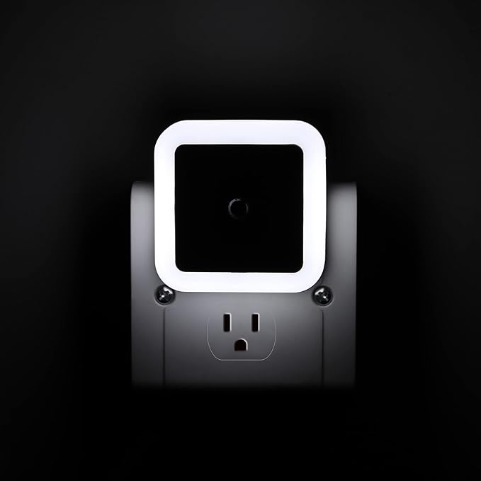 KINUR LED Night Lights Plug into Wall Daylight Color with Dusk to Dawn Night Light Plug in Sensor for Kids Room, Bedroom, Bathroom, Baby Nursery,Stair Lights, Hallway Light 6 Pack