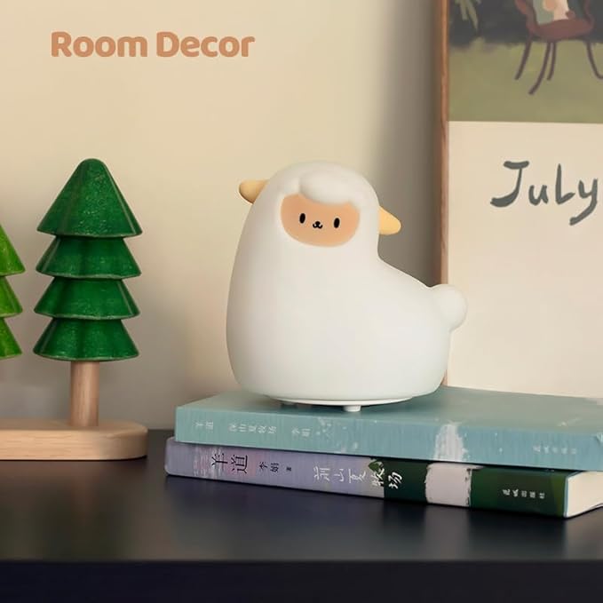 Alpaca Night Light – Silicone Rechargeable Touch-Controlled Dimmable RGB Lamp with Adjustable Brightness & Multiple Color Modes – Ideal for Kids' Nursery, Bedroom, and Bedtime Décor
