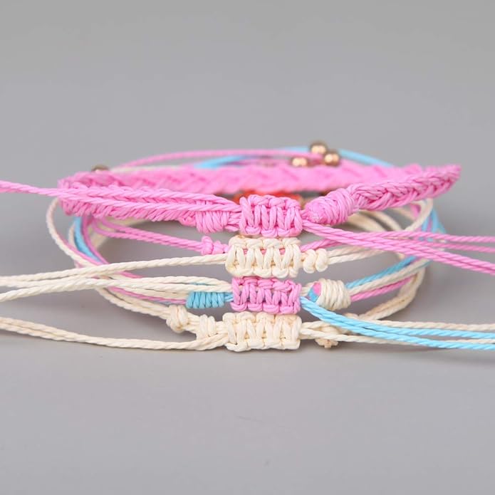 FANCY SHINY Sunflower String Bracelet Boho Braided Rope Wrap Bracelets Cute Summer Beach Surfer Jewelry for Women Christmas Gifts