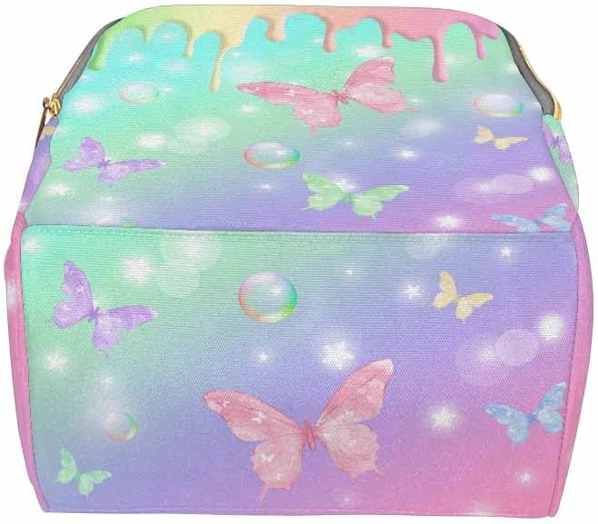 Customize Diaper Bag Baby Bag For Mom Nursing Bags Customized Name Gift Tote Bags Backpacks Personalized Name Customized Name Gift, Colorful Butterfly