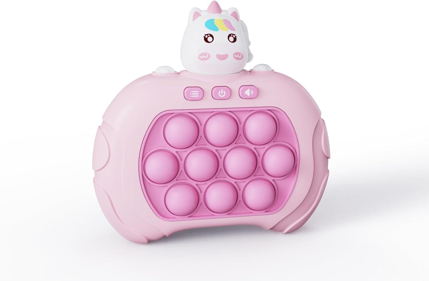 Unicorn Fast Speed Pushing Pop Game, Pink Pop Game Light Up Fidget Toys with Instant Sound Feedback | Animal Pop Target Push Bubble Game Toy for Kids Fast-paced Pop Game Console (No Battery)
