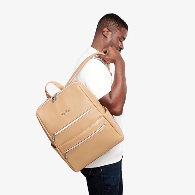 Itzy Ritzy Eras Diaper Bag Backpack – Large Capacity Backpack Diaper Bag Featuring Sleek Design, 15 Pockets, Changing Pad, Stroller Straps, and Luggage Sleeve (Chai)