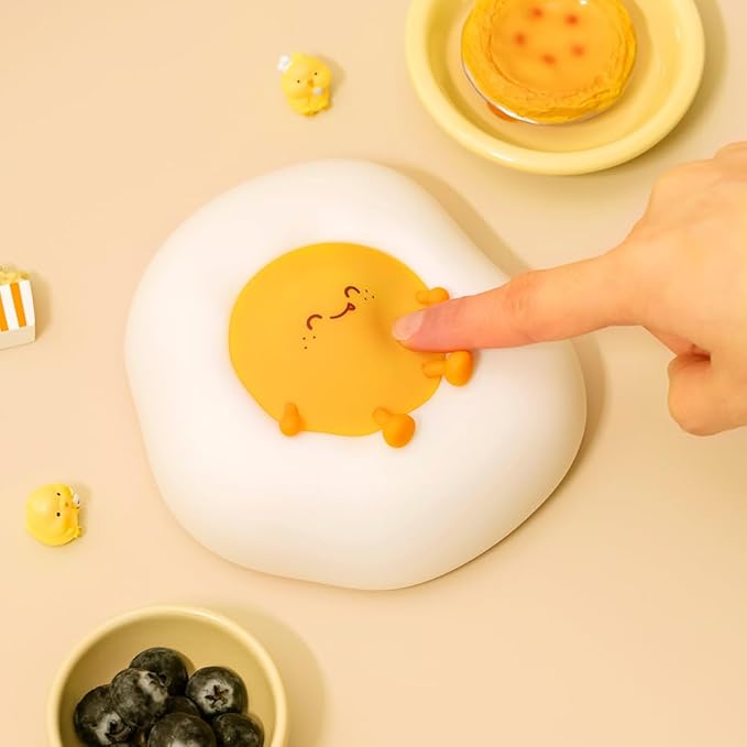 Egg Night Light for Kids,Toddler, Baby Nursery, Cute Nightlight Silicone Lamp for Sleeping Companion, Auto Off 30Min Timer, Cordless Rechargeable Battery