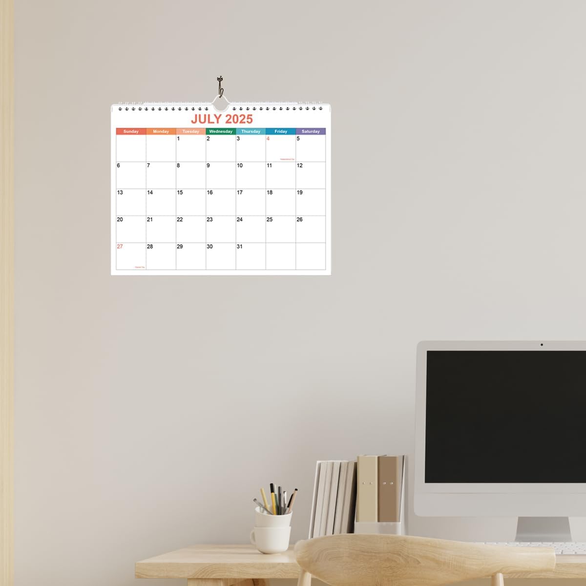 Calendar 2025-2026, Wall Calendar 2025-2026 from September 2025 - December 2026, 18 Months Calendar with Premium Paper, Twin-Wire Binding & Hanging Hook, 8.5" x 11", Colorful