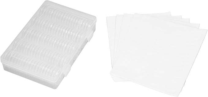 100pcs Coin Capsules 30mm, Coin Case Storage Box Coin Holder for Coin Collection Supplies