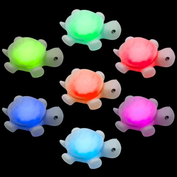 AFUNTA 4 PCS Cute Turtle Night Lights, 7 Color Changing 3D LED Lamp for Kids Room, Christmas Home Decor Gift