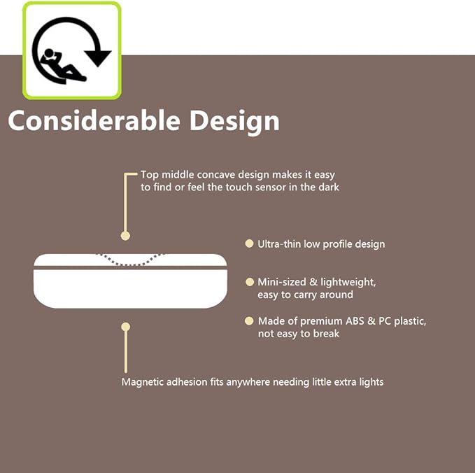 Mini Touch Light, Rechargeable Battery Operated Closet Lights Wardrobe Lights, Magnetic Stick-on Anywhere LED Night Light, Wireless Under Cabinet Lighting, Dimmable Tap Push Light Lamp