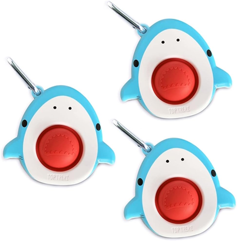 TOP TRENZ OMG Pop Fidgety Bubble Fidget Toy Stress Relief Anxiety Boredom Keychain (Shark Mega), (13359)