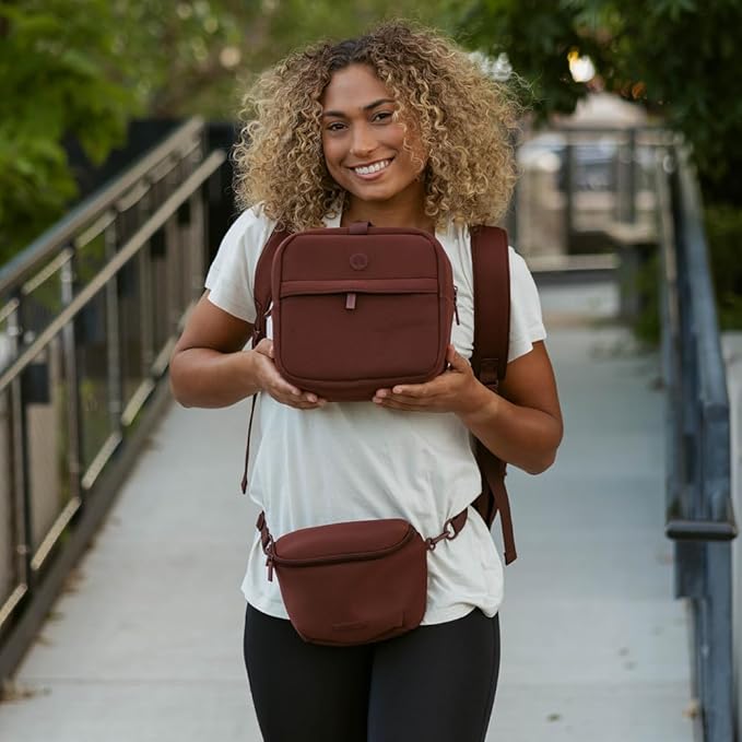 Parker Baby Drift Neoprene Insulated Baby Bottle Cooler | Soft & Waterproof Snacks & Breast Milk Cooler Travel Bag w/Insulated Interior | Attaches to Backpacks & Strollers | Modern & Neutral Colors