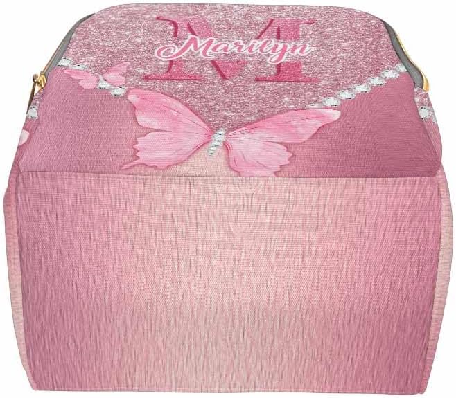 D-Story Customized Diaper Bag Customized Diaper Backpack Nappy Backpack Personalized Diaper Bags Multifunction Shoulders Bag Nursing Bags, Neon Butterfly