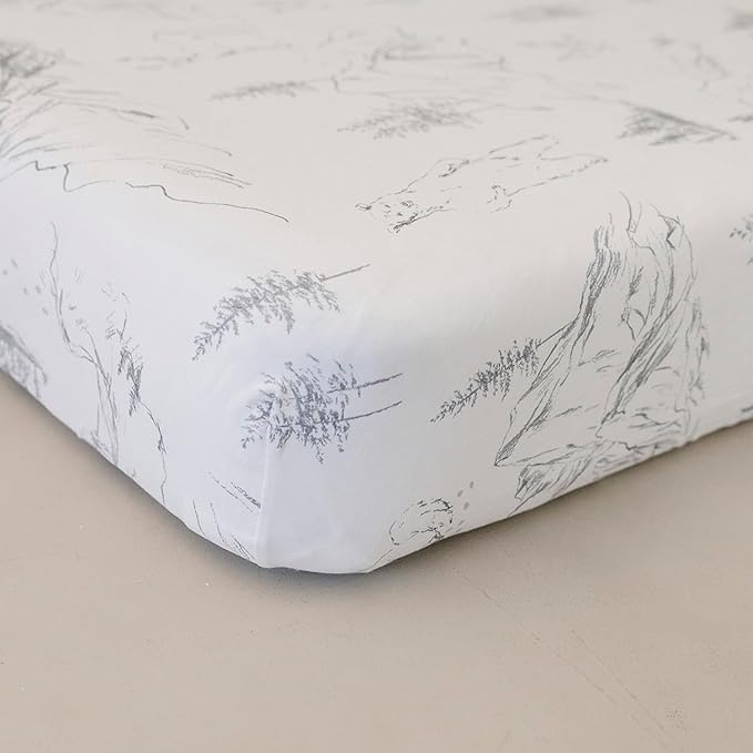 Pobibaby - 2 Pack Premium Fitted Baby Boy Crib Sheets for Standard Crib Mattress - Ultra-Soft Cotton Blend, Safe and Snug, and Stylish Woodland Sheet (Explore)