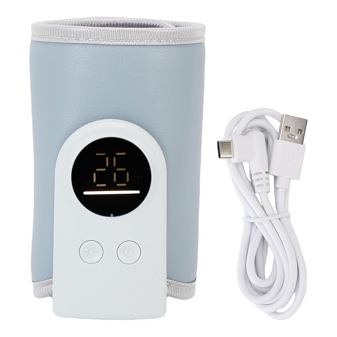 USB Powered Baby Bottle Warmer, 18W Fast Heating Adjustable Constant Temperature Portable Bottle Warmer Universal for Home and Travel (Type 2)