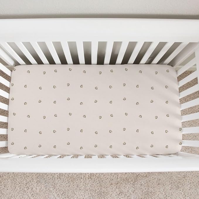 Ely’s & Co. Crib Sheets, Baby Girl Fitted Crib Mattress Sheet Set, 2 Pack, 100% Jersey Knit Cotton, Infant and Toddler Nursery Bedding, Pink Vintage Print, 28” x 52”