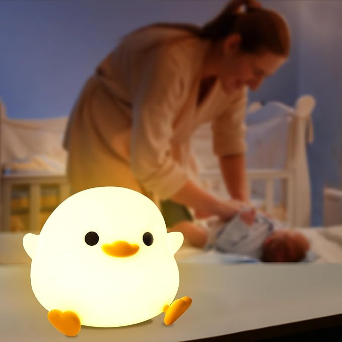 YuanDian Dodo Duck LED Night Light - Cute Silicone Duck Lamp for Bedrooms, Living Room - Rechargeable, Touch Sensor Bedside Table Lamp