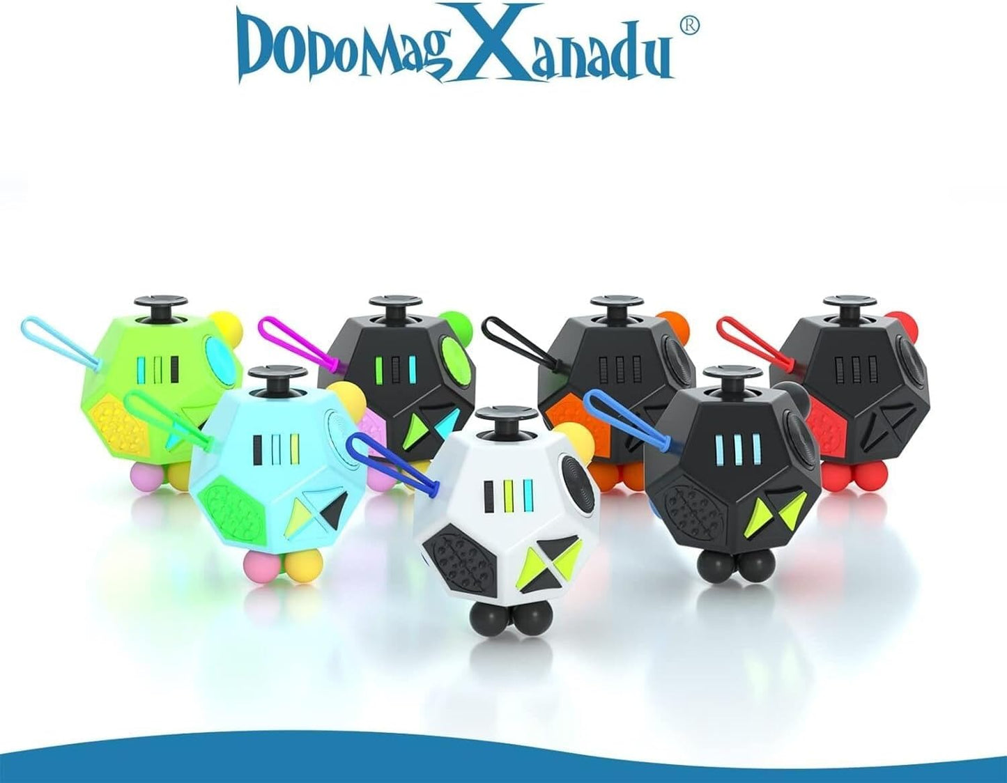 Fidget Dodecagon –12-Side Fidget Toys Cube Relieves Stress and Anxiety Anti Depression Cube for Children and Adults with Autism (A2 White)