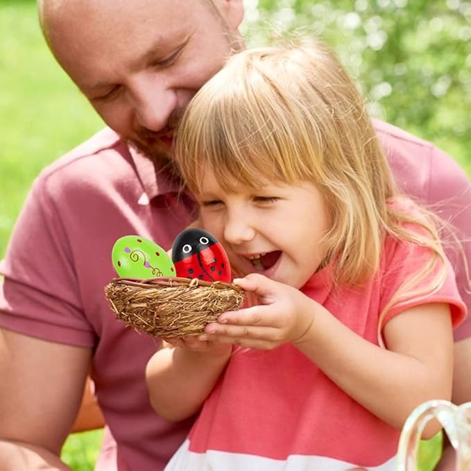 SallyFashion 6 PCS Wooden Shaker Eggs for Toddlers, Egg Maracas Percussion Shakers Musical Instruments for Party Favors Goodie Bag Stuffers Classroom Prizes