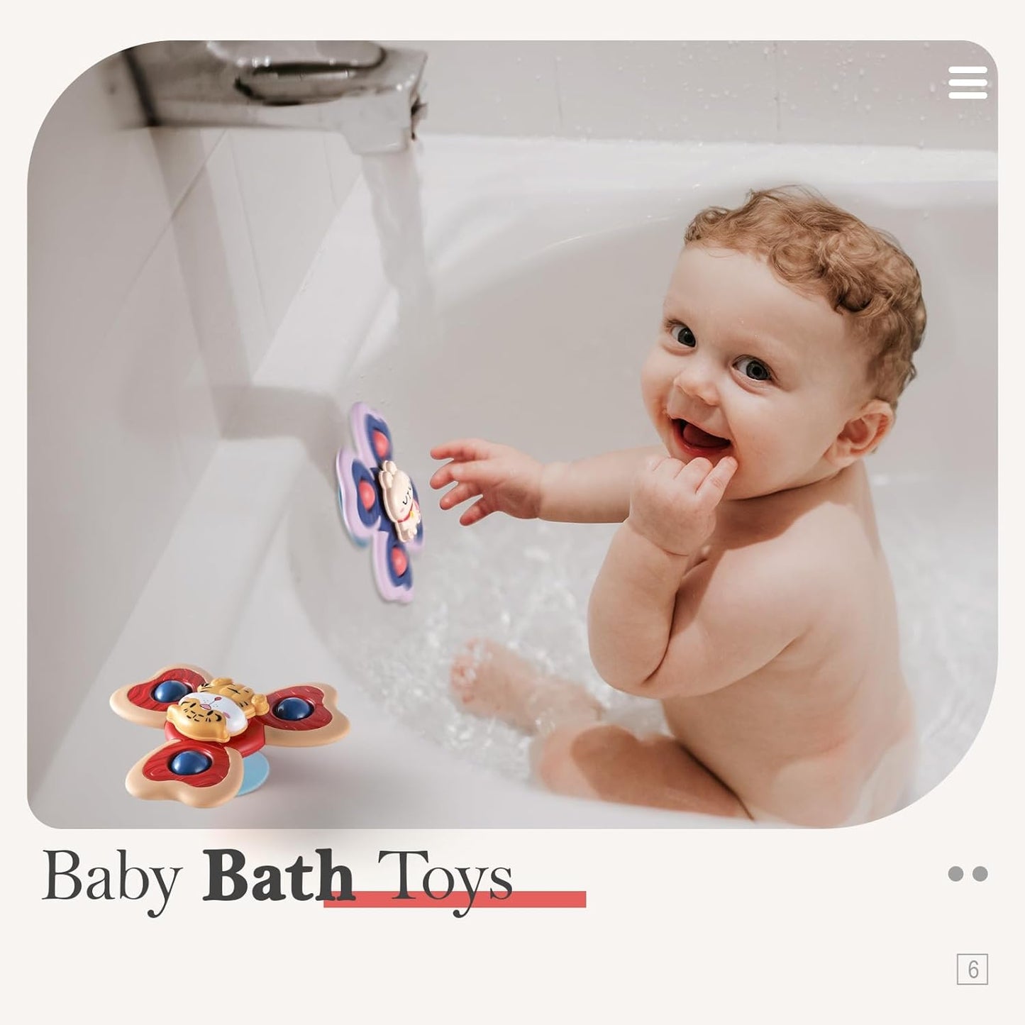 ALASOU 3PCS Suction Cup Spinner Toys for 1 Year Old Boy Girl|Spinning Tops Bath Toys for Kids Ages 1-3|Sensory Toys for Baby 6 12 18 Months Boy Birthday Gift