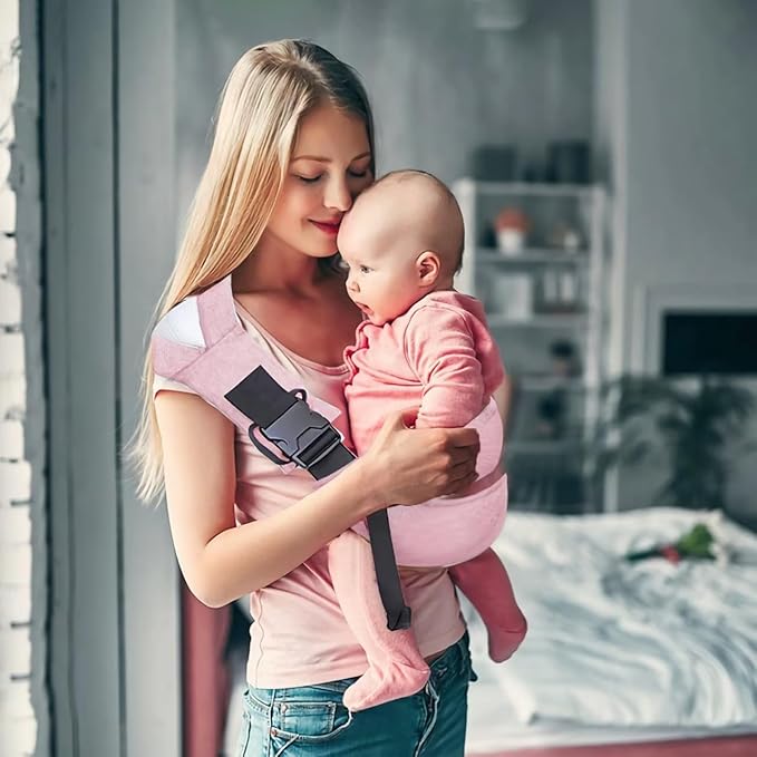Easy to Wear Baby Sling Carrier - Compact Toddler Carrier with Adjustable Strap, Soft Padding, Non-Slip Hip Seat for Infants and Toddlers (7-44 LBS, 6-48 Months)