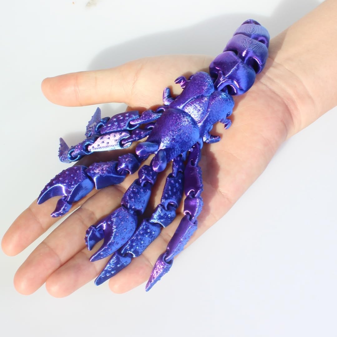 Cute Hermit Crab With Shell With Bracelets Fun Articulated Fidget Toy 3D Printed Desk Sculpture Basket Stuffers